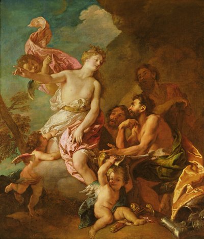 Venus vraagt Vulcan wapens voor Aeneas door Charles de la Fosse